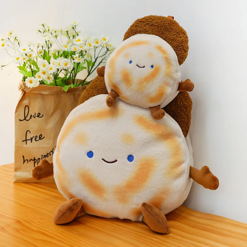 New creative funny baoding roujiamo fire plush toy bread shape soft doll children gift cute doll hug plush toy