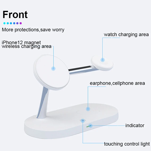 Hot Design Novelties Of Qi 15w Wireless Zinc Alloy Body 4in 1 Magnetic Mount Phone