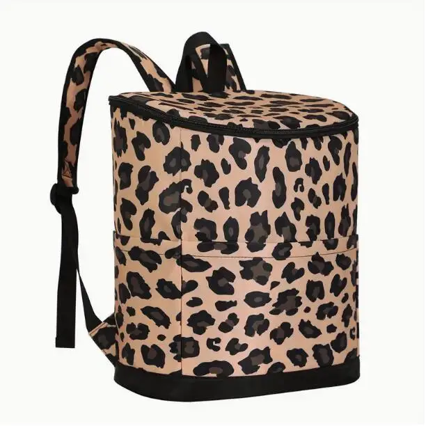 Custom printing leisure insulated cooler backpack leakproof soft lightweight nylon lunch bag outdoor fishing picnic camping bag