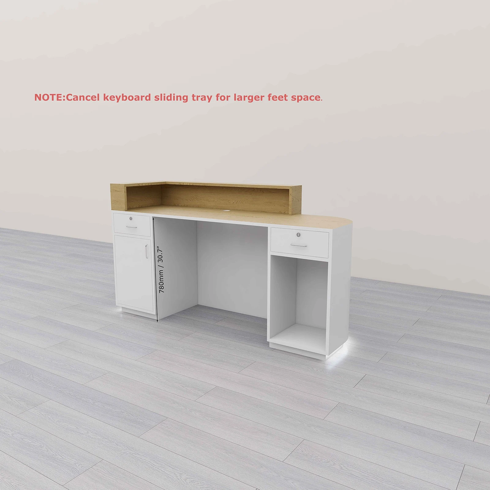 USA CA UK AU GER Local Stock Wood MDF Custom Coffee Bar Curved Shop Caunter Reception Desk Office Stand
