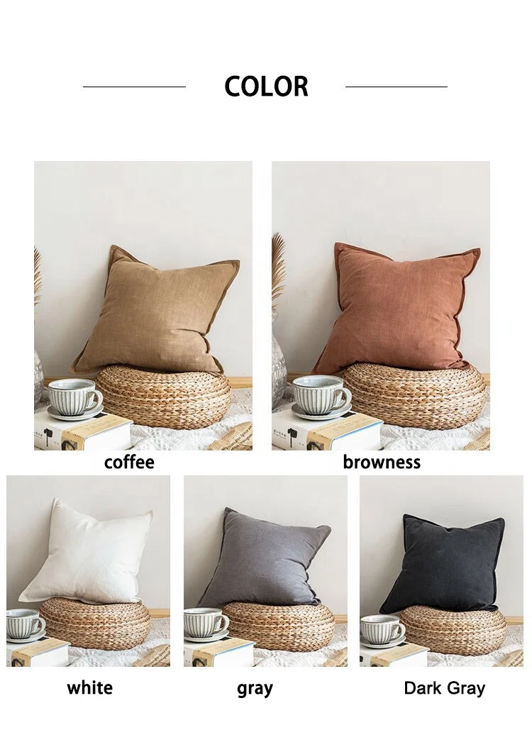 Wholesale home nordic style cotton linen poly mixed throw pillow case cushion cover
