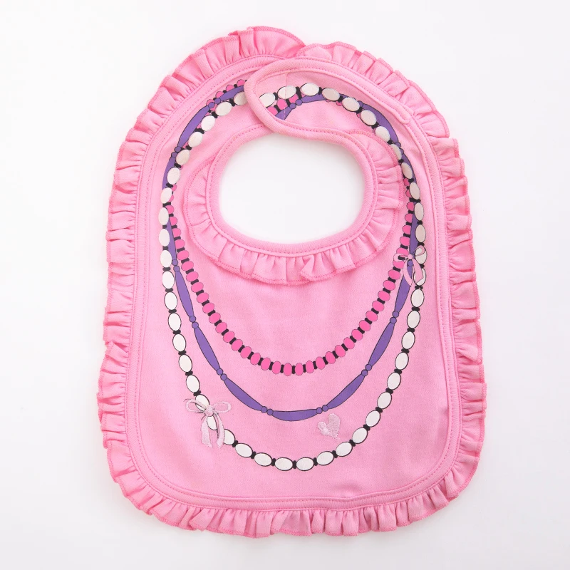 Pink Lace Bib Baby Muslin Bibs Drool Bandana Soft Adjustable Baby Cotton Bibs for Newborn Baby Girl Boy Toddlers Infants