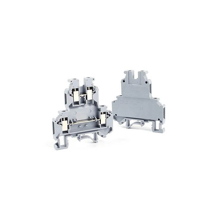 UKK 5 24-12 AWG 0.2-4mm Double Level Feed Through Screw Type Panel Mounted screw Wiring Din Rail DIN Rail Terminal Blocks