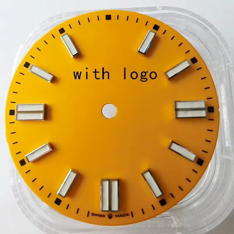 customized blue gloss 28.5mm 4R36 watch luminous dials luminous Hand Winding Watch Movement Timepiece Part watch sterile dial