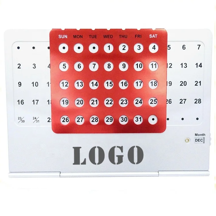 2024 Custom Business Gift Tables Office Gifts Desk Standing Displays Mini Aluminum Promotions Perpetual Calendar