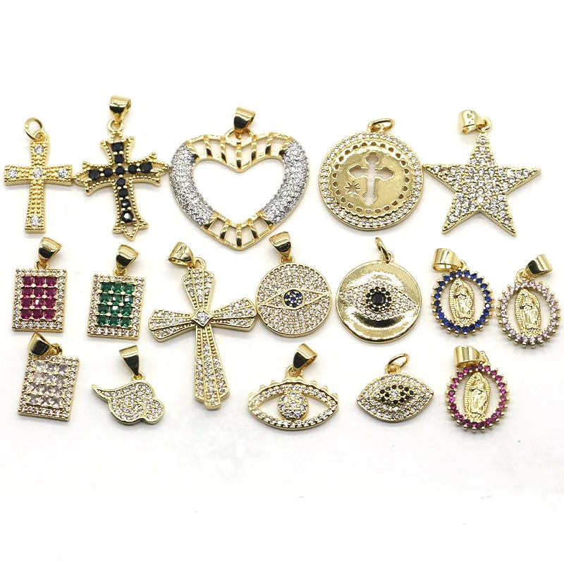 Square Pink Zircon Necklace Wholesale Fashion Jewelry Gold Plated Rectangle Pendant Necklace