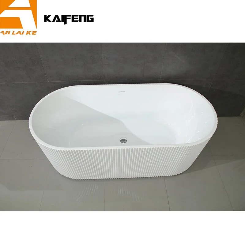 UPC Lucite акриловая отдельная Ванна для отеля рифленая ванна высокая глянцевая белая KF-715B-H