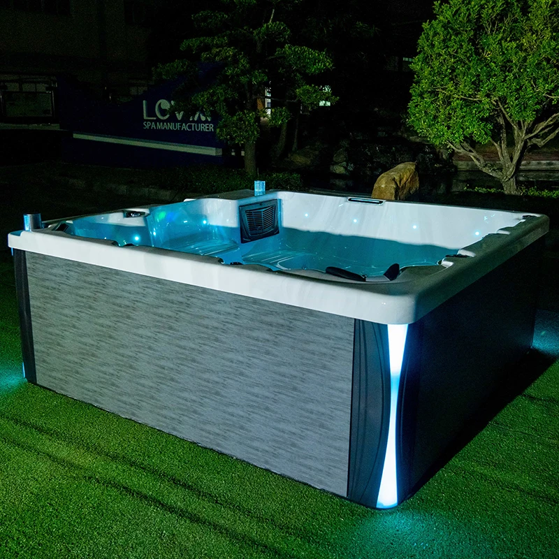Big size luxury Hot sale 6 person Outdoor hot tub Air Jetted Massage bathtub Deep Soaking Spa Tub for garden