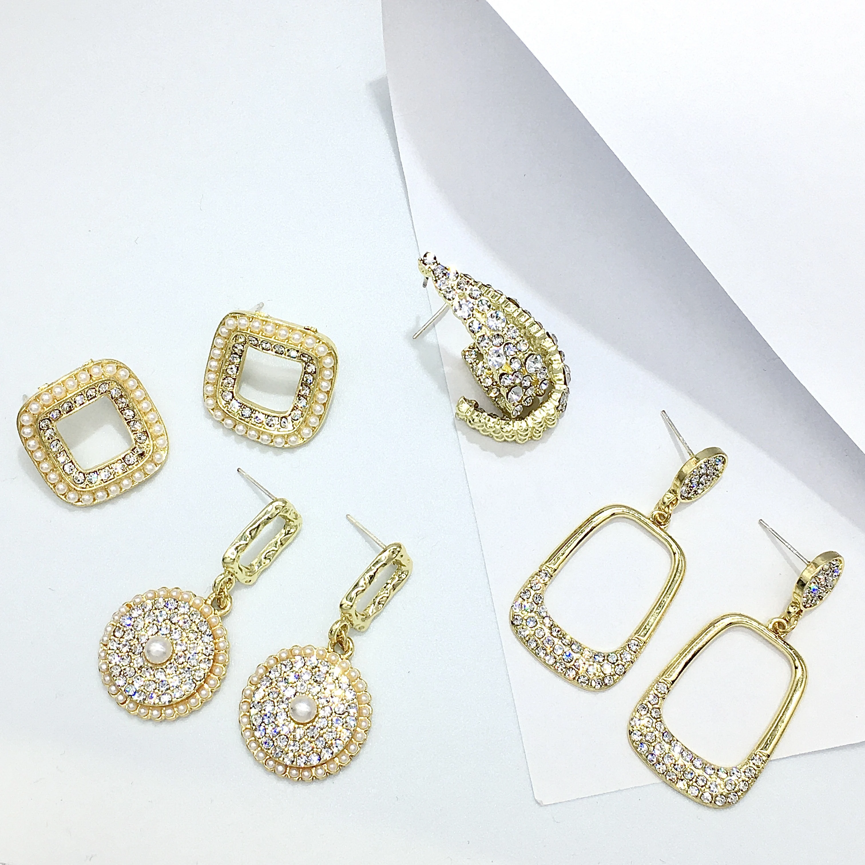 
2021 new style 925 silver needle alloy cold wind diamond fashion luxury earrings women cheap jewelry factory wholesale 