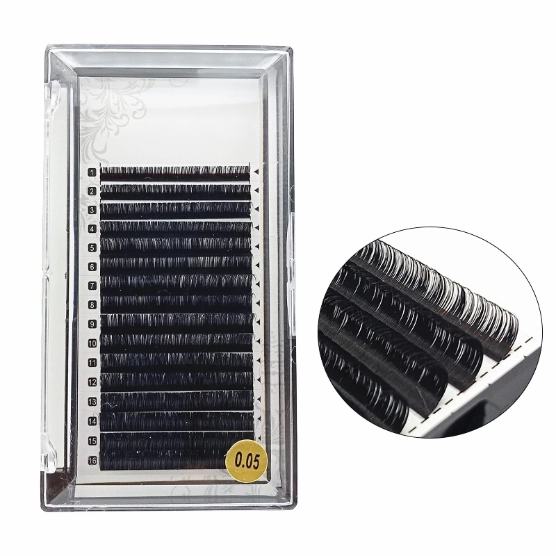 Private label Classic volume eyelash extensions 0.03 0.05 0.07 0.10 0.15 mm dark matte individual eyelash extensions supplier