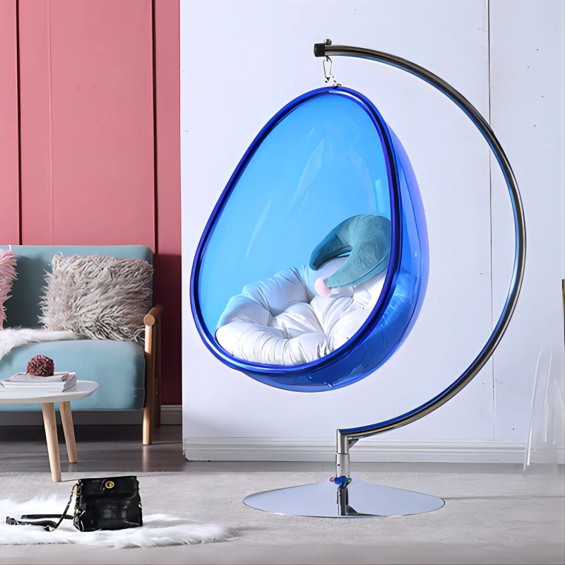 Outdoor Floor Stand Bubble Chair Living Room Garden Swing Chair Egg Shape Luxury Acrylic Hanging Chairs