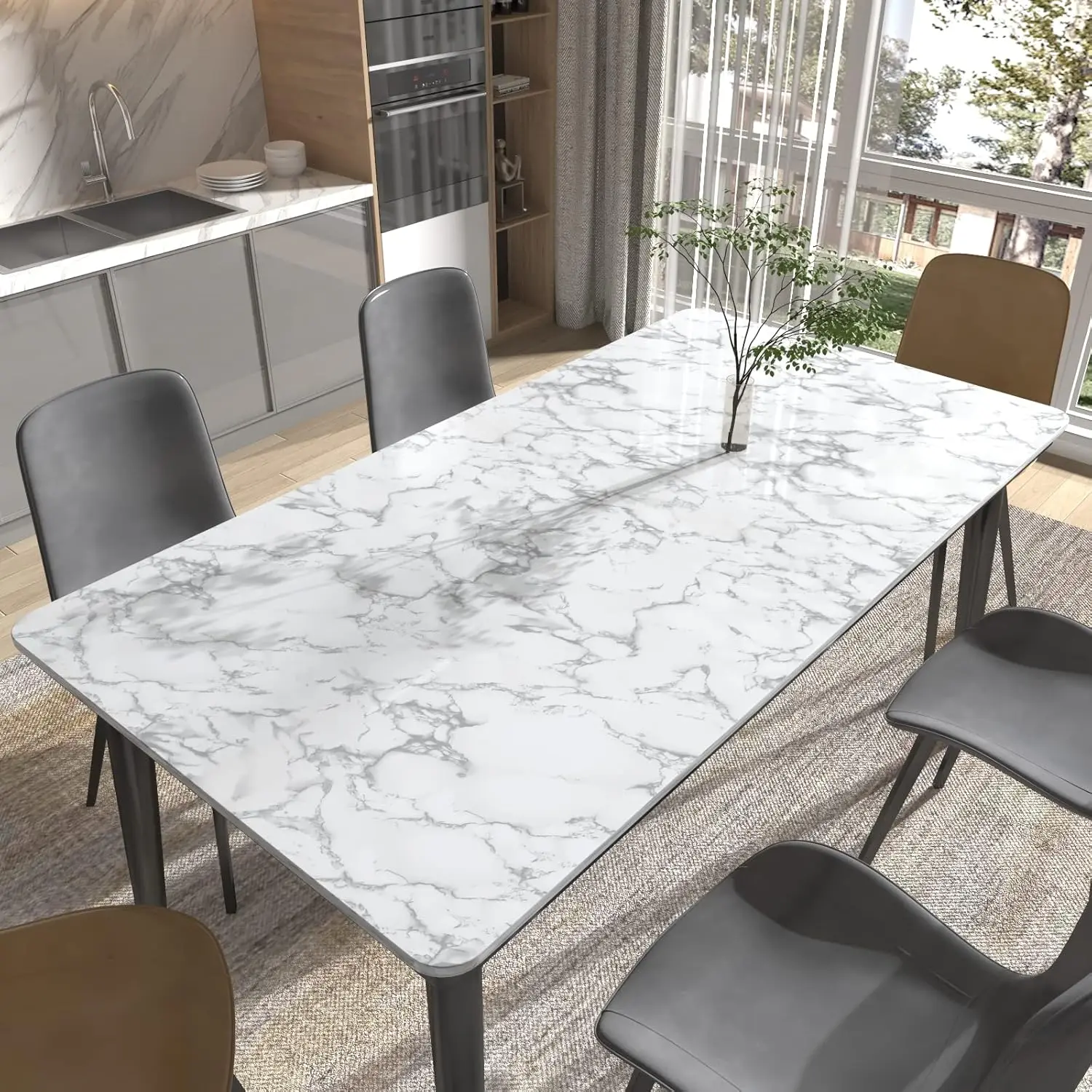 2024 new trend pvc marble design fireproof wallpaper home decoration for kitchen backsplash wall sticker  heat proof