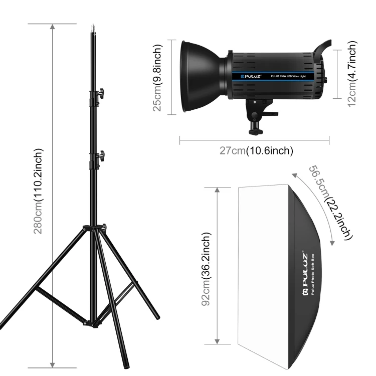 Manufacturer OEM PULUZ 150W Photo Studio Strobe Flash Light Kit with Softbox Reflector Tripod Photography Flash Light Kit