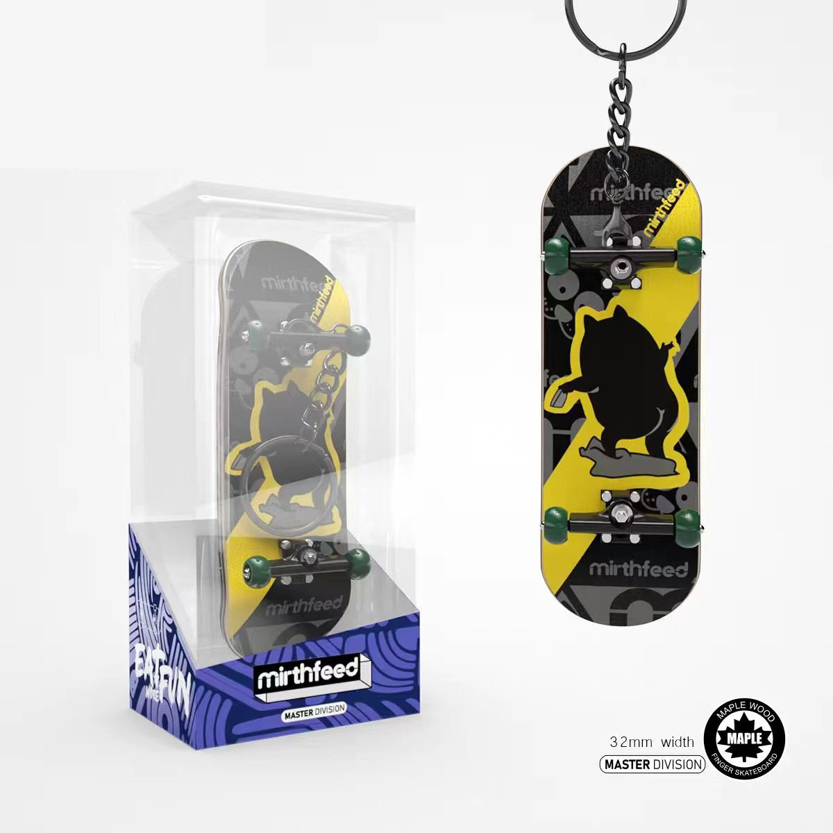 Retail Professional 5-Ply Canadian Maple Wooden Finger Skateboard Wooden with Metal Bracket Bearing wheel Finger Skate Boarding