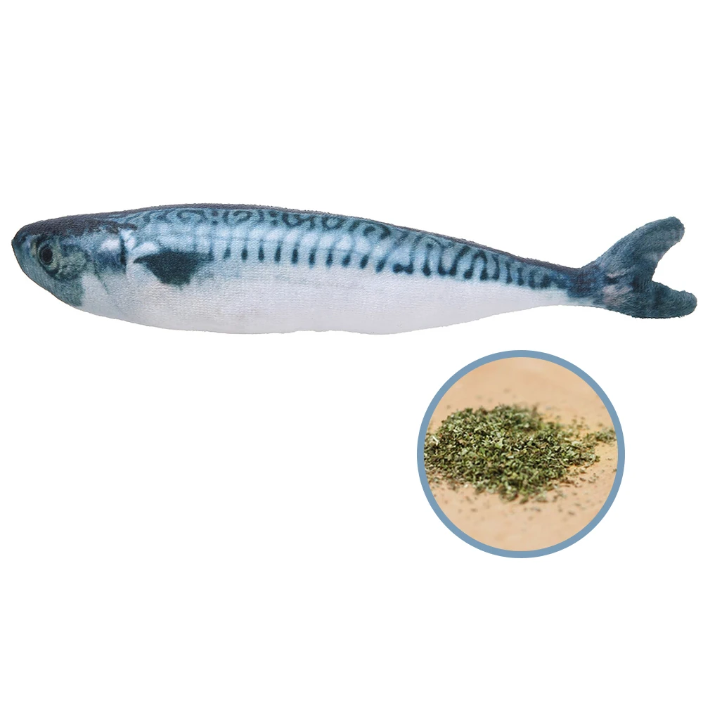Hot Sale Plush Toy Fabric Stuffed Fish Shape Interactive Treat Soft Pillows Wholesale Cat Nip Fish Toys
