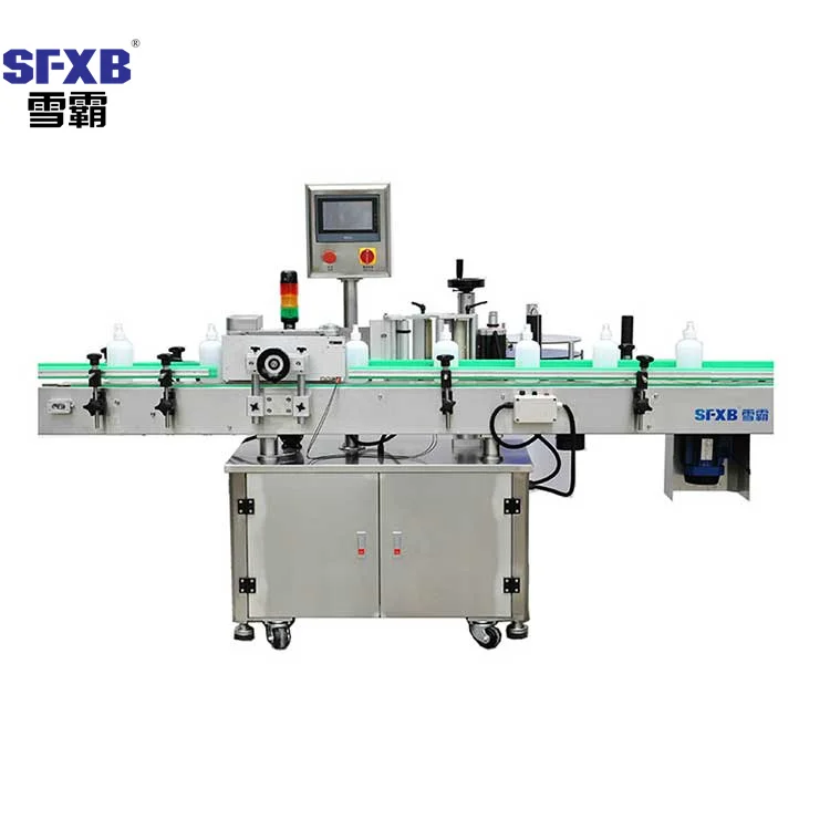 SFXB Hot Sale Full Automatic Round Small Bottle Manual Double Side Labeling Machine