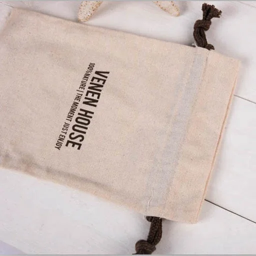 Eco friendly custom organic natural cotton bag plain cotton drawstring bag clothing garment thicker cotton canvas bags with logo