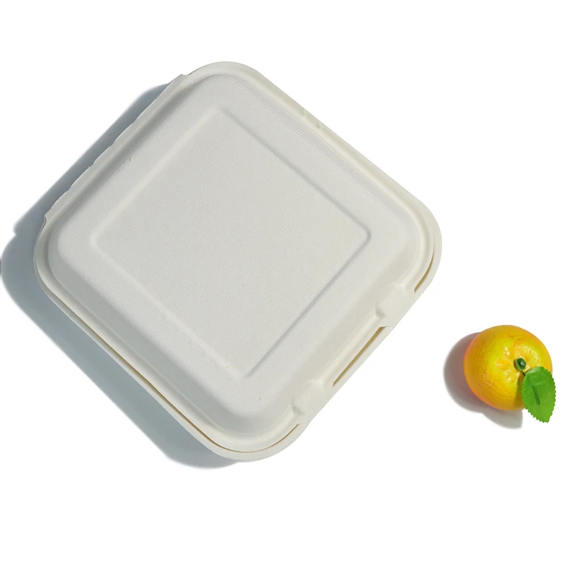 
Factory Price Wholesale Paper Packing Box Dispostable Sugarcane Bagasse Food Packing Box Biodegradable Burger Box 