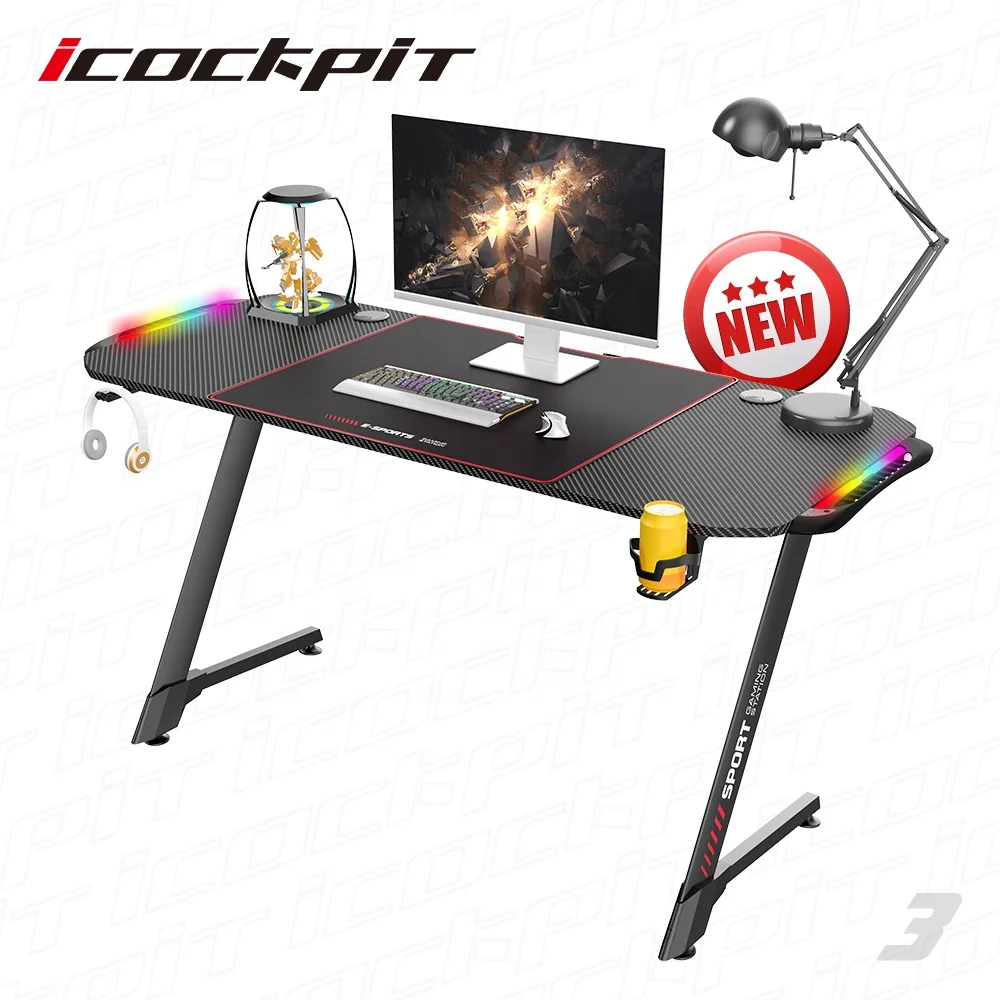 
icockpit Ergonomic Cheap Best Big Corner Office Computer PC Table Top Gaming Desk Gaming table Mesa Gamer 