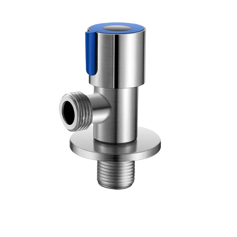 Stainless Steel 304 Basic Type Blue Indicator Water Valve Angle Valve for Toilet Water Heater