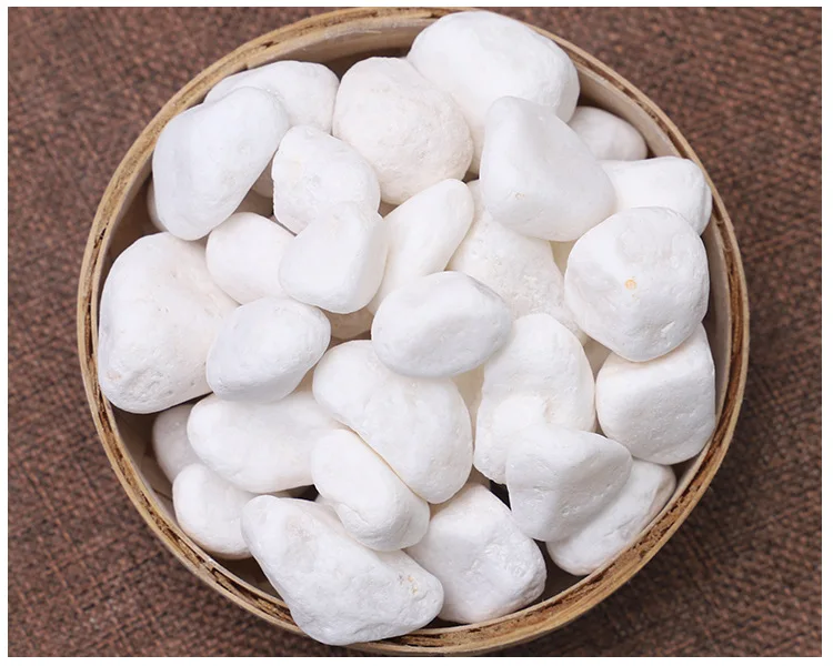 Wholesale good price white pebble tumbled snow white cobble stones for landscaping outdoor decoration