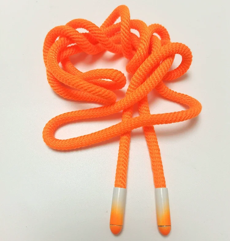 Custom Wholesale Drawstring Cord Colored Round Hoodie Draw String With Rubber Tips Draw Cords For Womenand Men Clothing