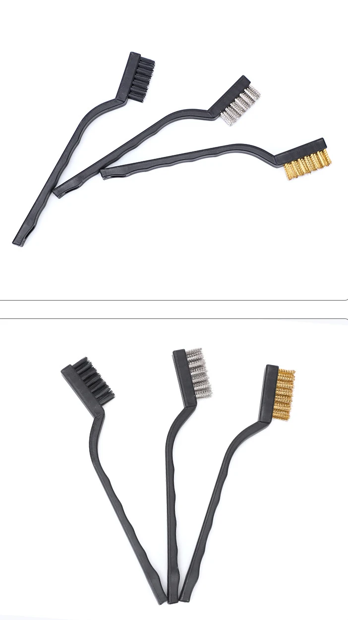 Щетка DLL89 из нейлоновой латуни и нержавеющей стали щетка для царапин маленькая мини-щетка чистки стальной проволоки с пассивной