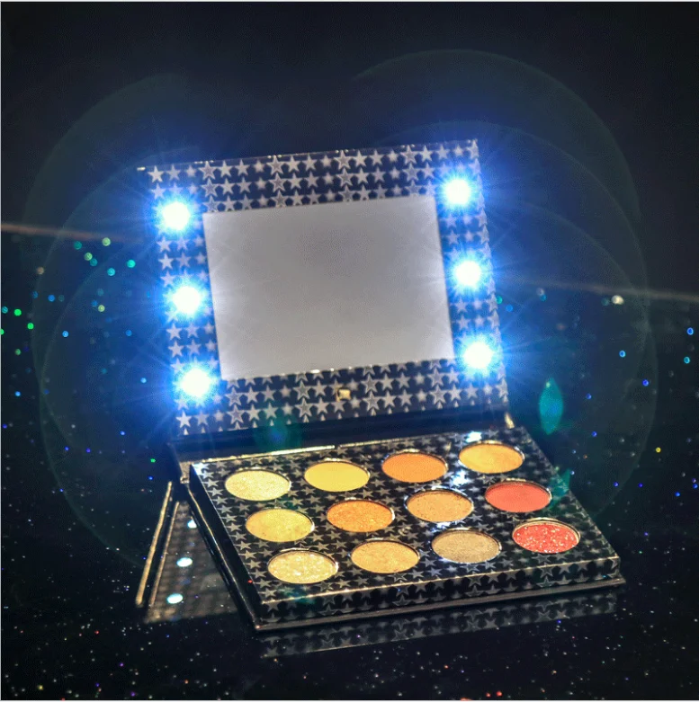 
Professional Makeup Creative LED Light 12 Colors High Pigment Creamy Eyeshadow palette with Mirror 