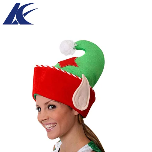 
hot sale product handmade wholesale China decor wool felt embroidery logo cap luxury christmas plush santa hat 