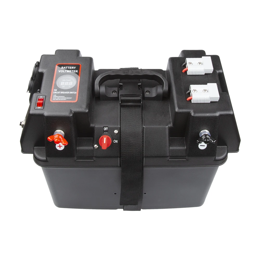 Factory manufacturer portable 12V/24v plastic Battery box for outdoors fishing, camping,RV