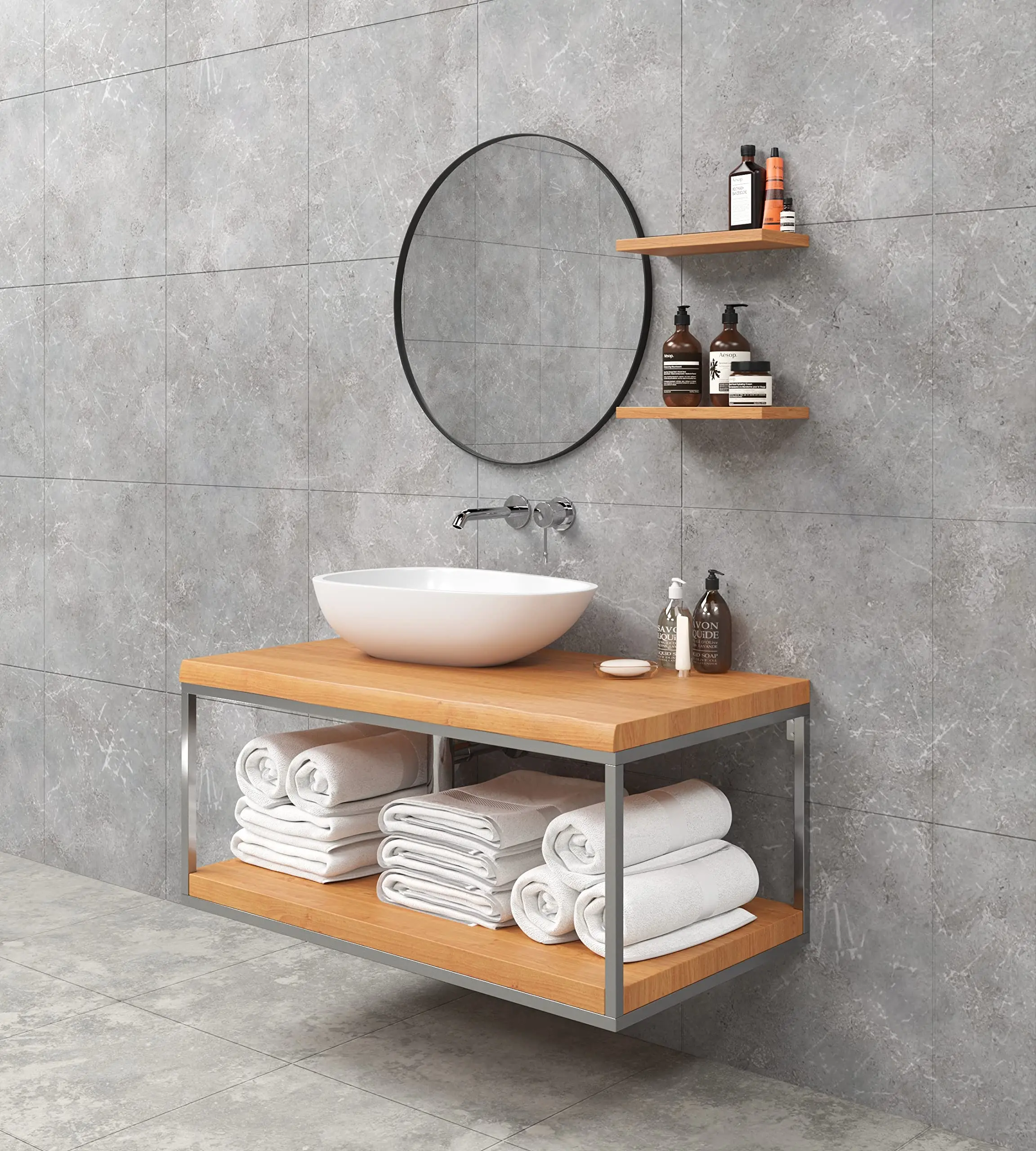 Simple new bathroom bathroom cabinet wash table oak solid wood floor bathroom cabinet wash basin cabinet combination