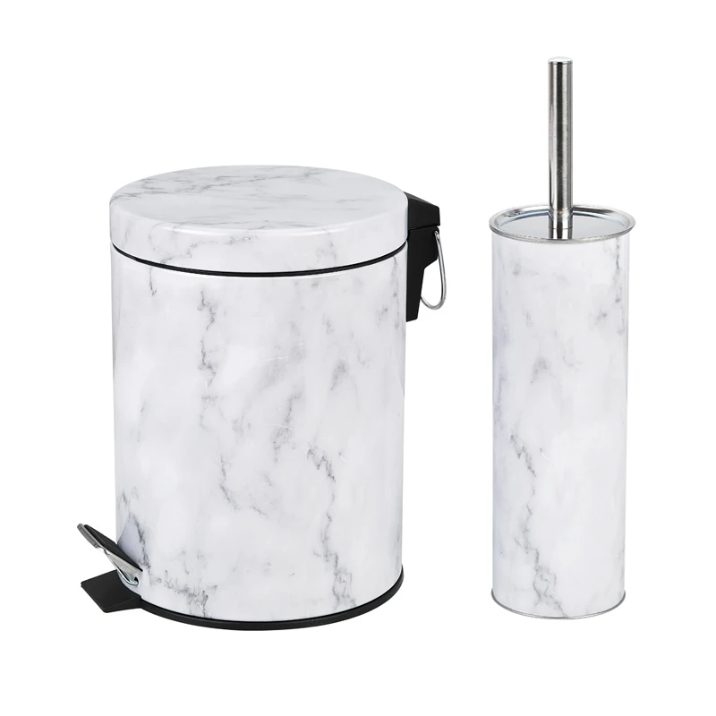 Kitchen Stainless Steel Step Trash Can Metal Waste Bin For Hands Free Lid Opening