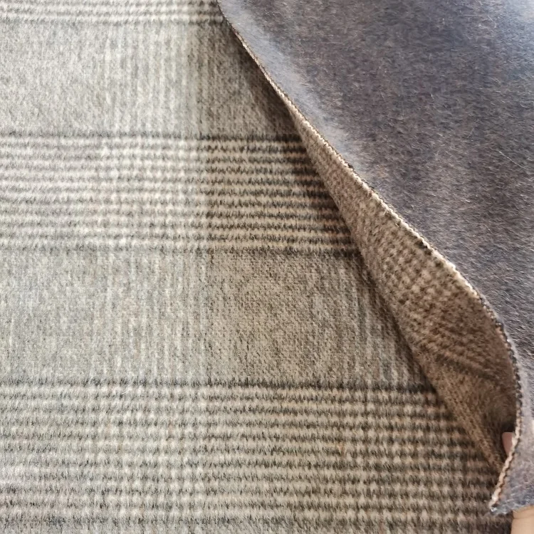  02463-2#Dark coffee plaid clothing home furnishing cashmere fabrics in