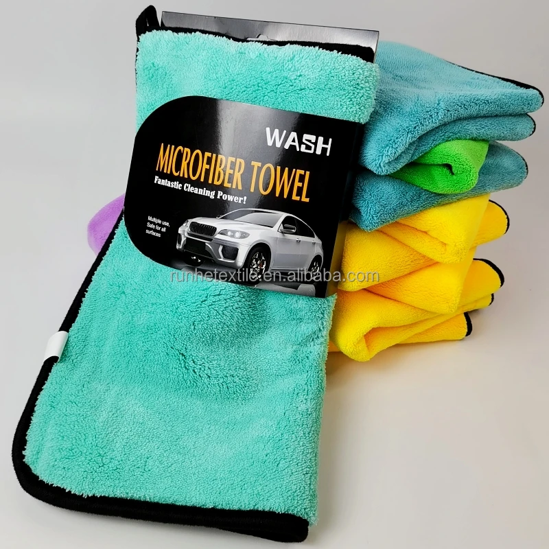 Polishing and Waxing Car Towel Thicker Coral Fleece Car Wash Towel Custom Logo Car Cleaning Cloth Microfiber Towel