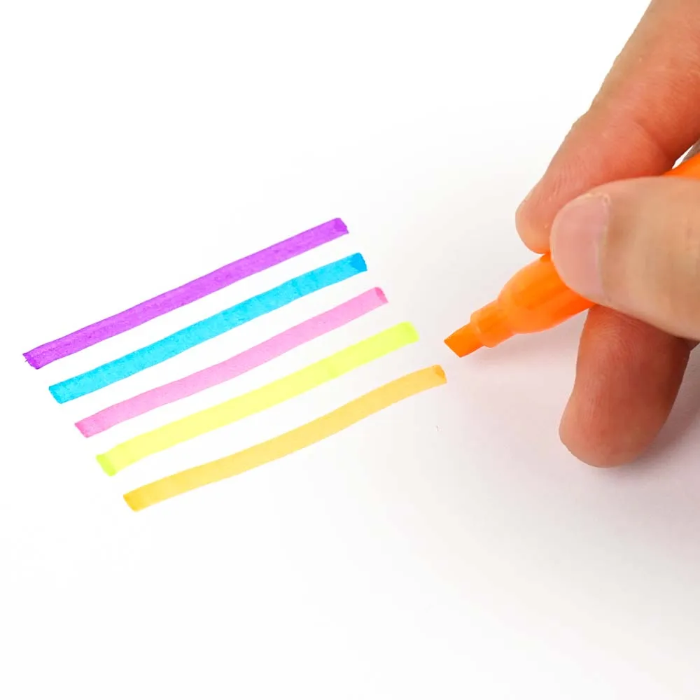 Wholesale Non-Toxic Retractable Glitter Highlighter Marker Pen Eye Protection Color Soft Highlighter Marker Pen With Logo