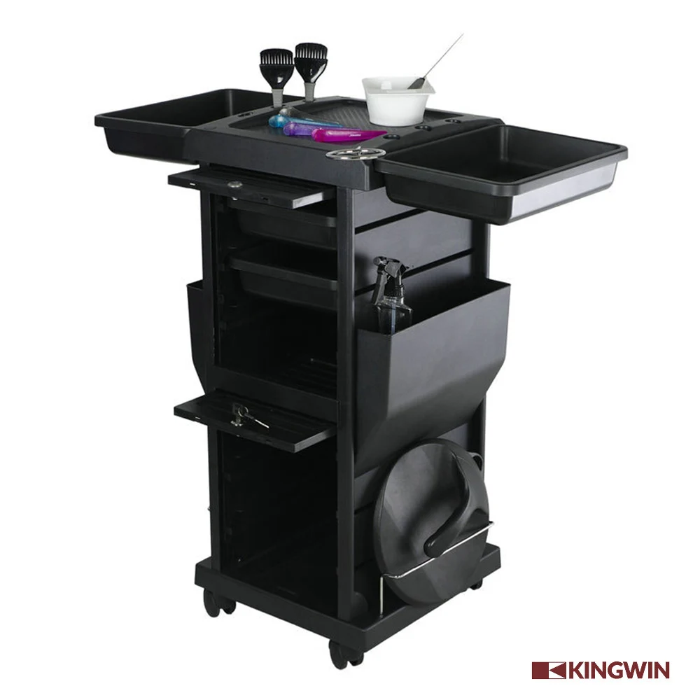 Kingwin Black Lockable Hair Salon Trolley