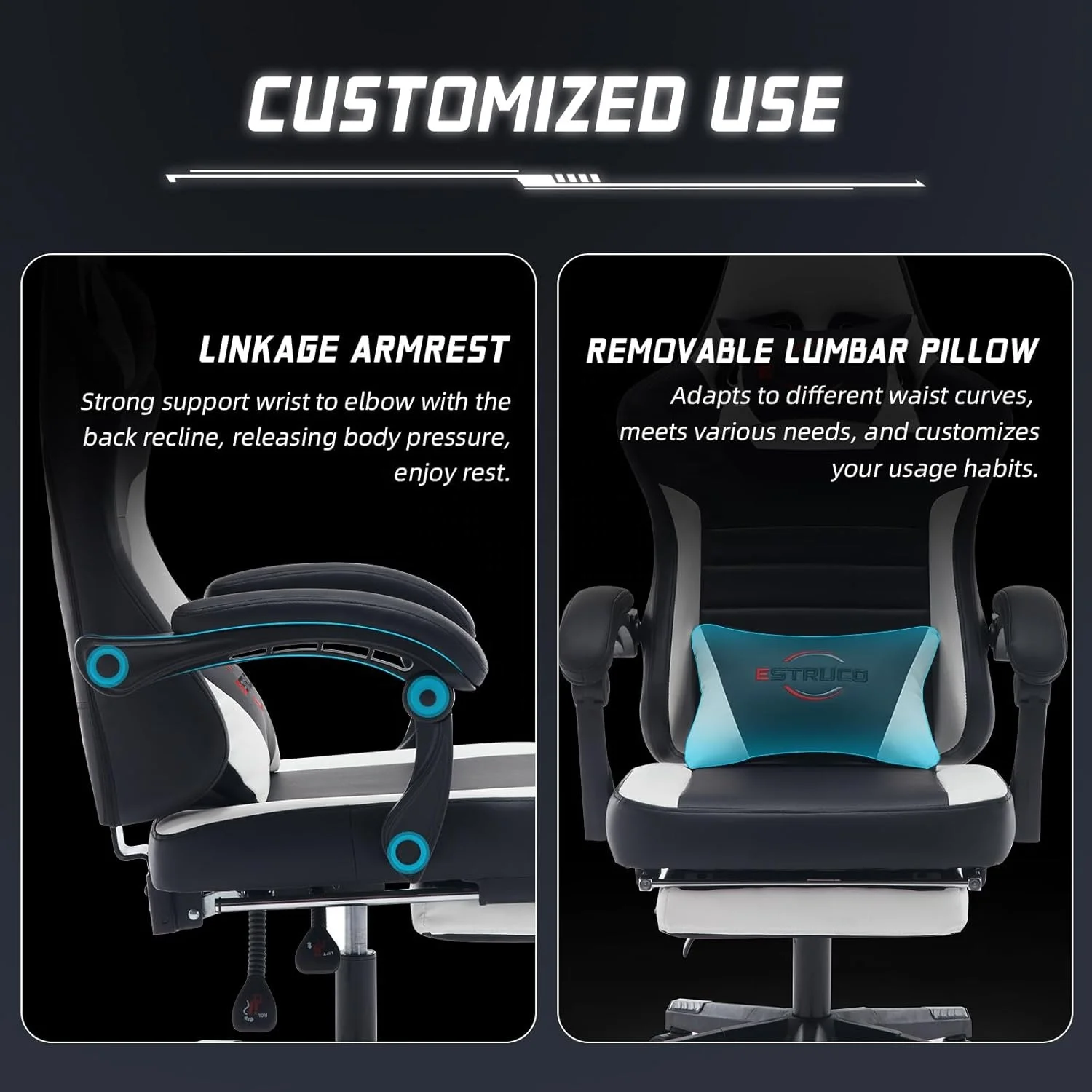 Silla Gamer china wholesale Computer pu leather gaming chair Black and White chair Modern Swivel Lift gaming chair for gamer