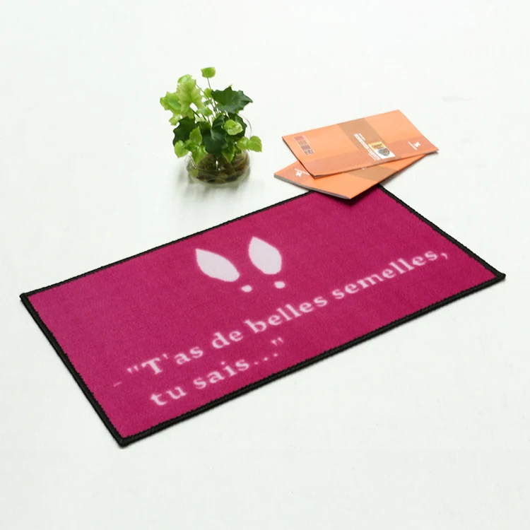 
Wholesale on sale PET backing non slip home use floor nonwoven customize print door mat 