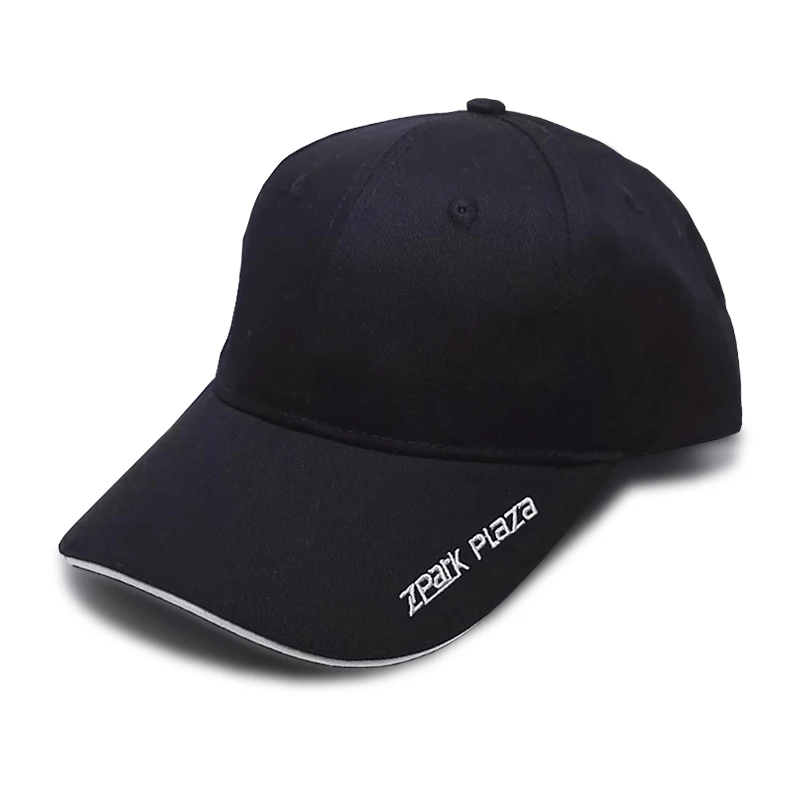 Custom Embroidery Logo Plain Baseball Cap Wholesale Black 6 Panel Sandwich Peak Sports Cap Golf Hat