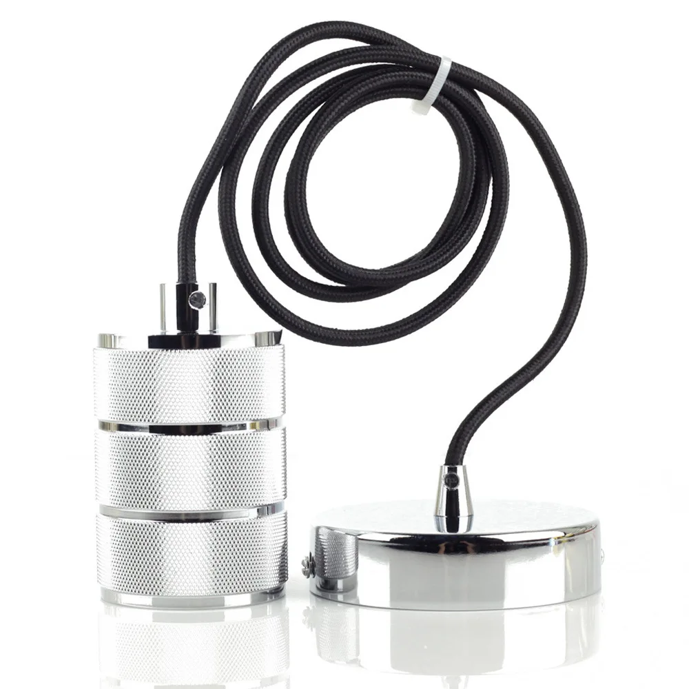 Ceiling Pendant Light Fixture Cord Kit Vintage Lamp Holder E27 Base With Braided Cloth Cable Wire