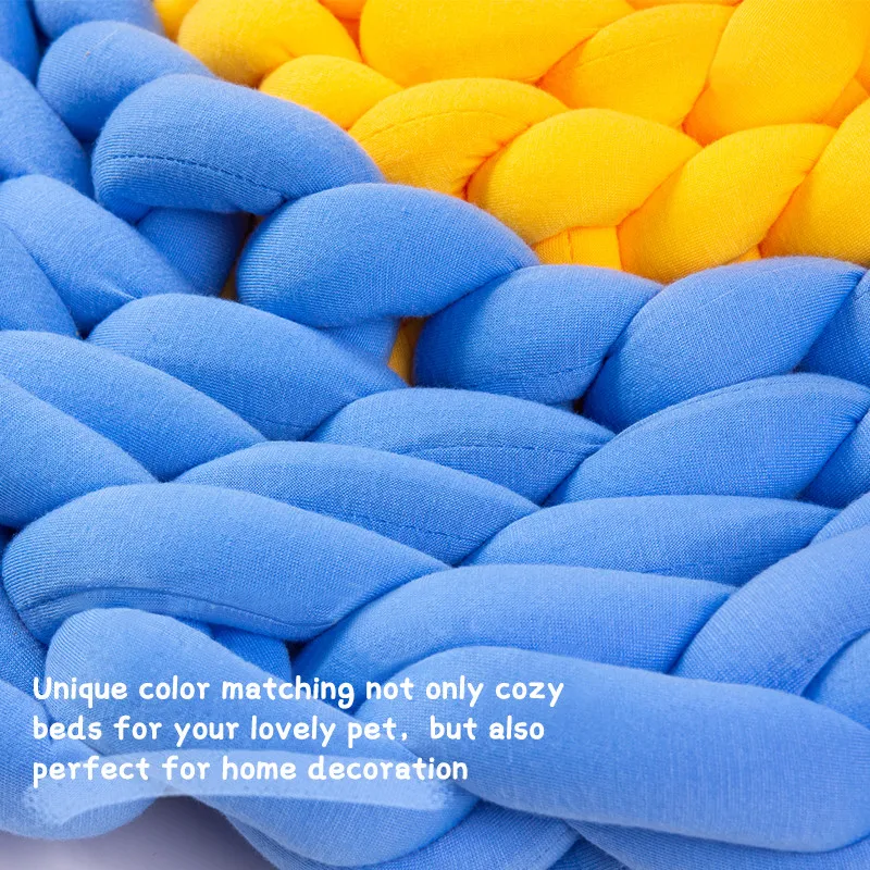 Design Pet Beds Thick Cotton Rope Dog Nest Hand-woven Basket 2024 DIY New Trade Assurance Pet House Cat House Breathable 50 Pcs