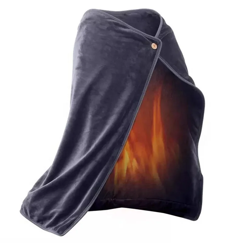 Trending products 2024 new arrivals home use flannel usb wearable heated blanket warm and soft electric heating shawl for winter
