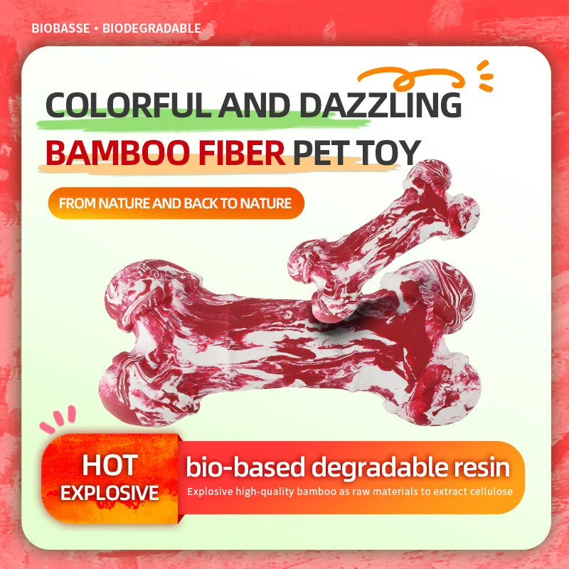 Hot wholesale in stock colorful rubber artificial large small bone  interactive chewing pet toy dog Toys