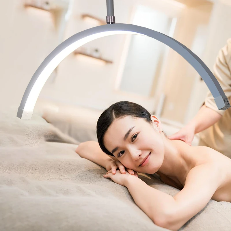 28 inch Custom Logo with Diamond Arc Floor Lamp Lash Light Half Moon Light Lamp For Lashes Eyebrow Tattoo Photography Ring Light