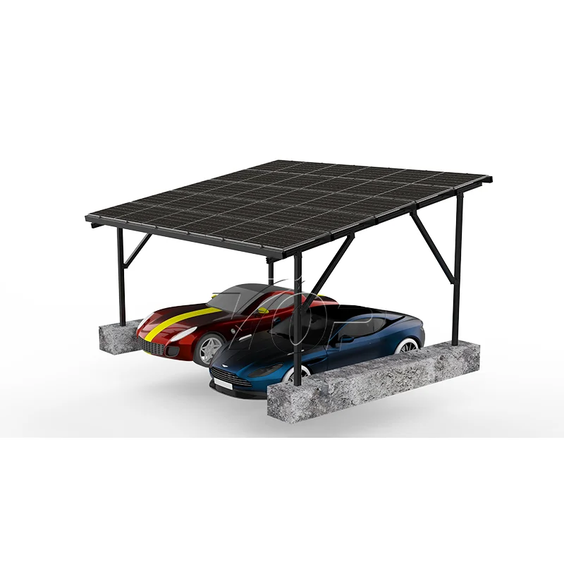 High Quality 2 cars Solar Panel Carport Racking System  Aluminium Solar Parking Garage Solar Carport Mounting
