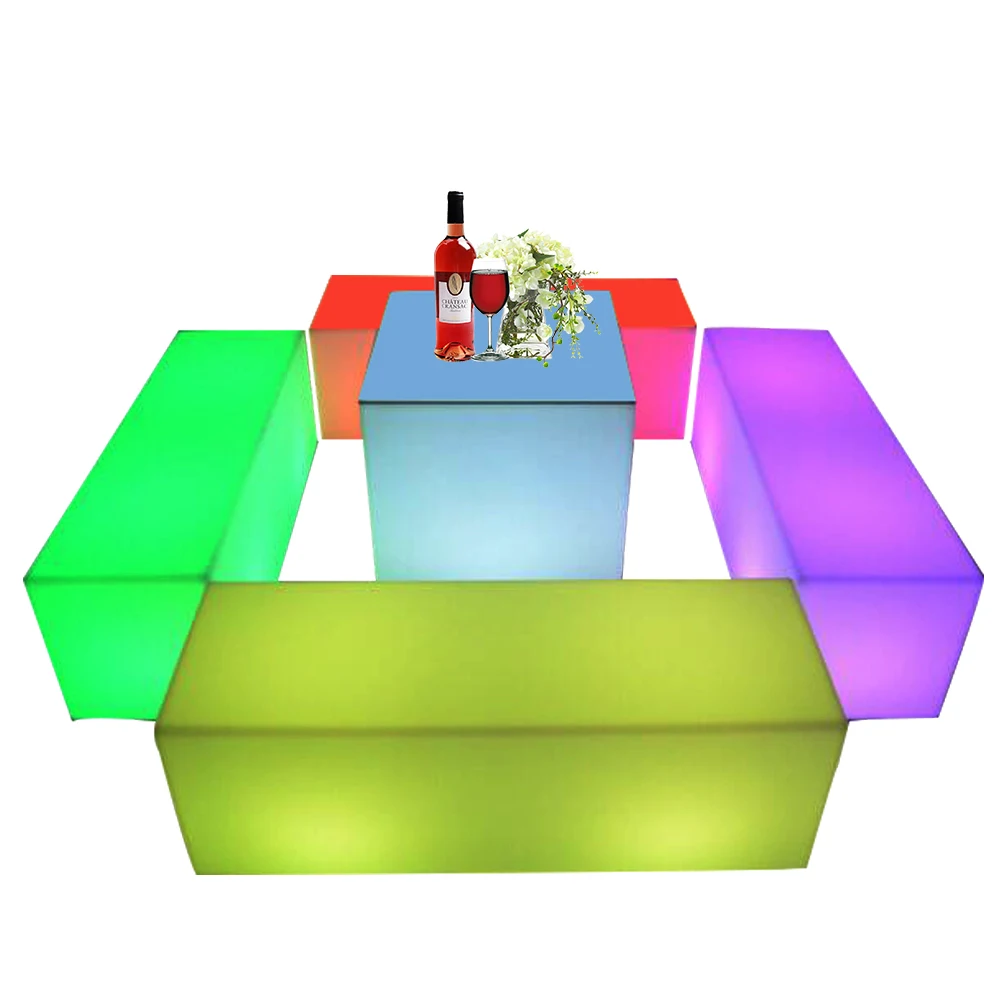 
garden patio nightclub led lights light up luminous LED CUBE chair seat for outdoor event party wedding 