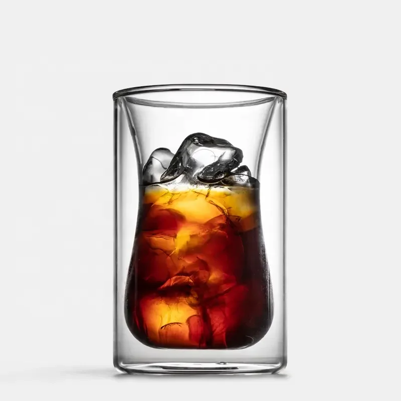Manufacturer of borosilicate double wall glass coffee cups Glass teacups