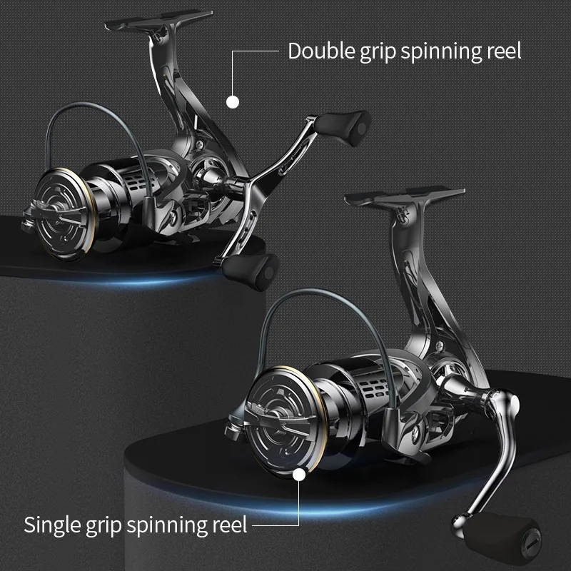 LINNHUE Reel Fishing LK1000-3000 single Double Grip 10KG Drag Spinning Reel Fishing Accessory Pesca Sea Fishing Reel
