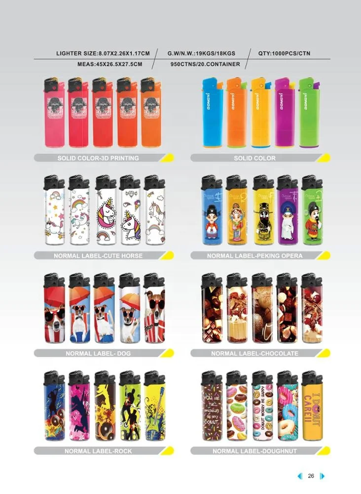 Dongyi  2019 Hot Sale   High Quality Cricket CR Plastic  Flint  Wheel  lighter Length 80.7mm  DY-077