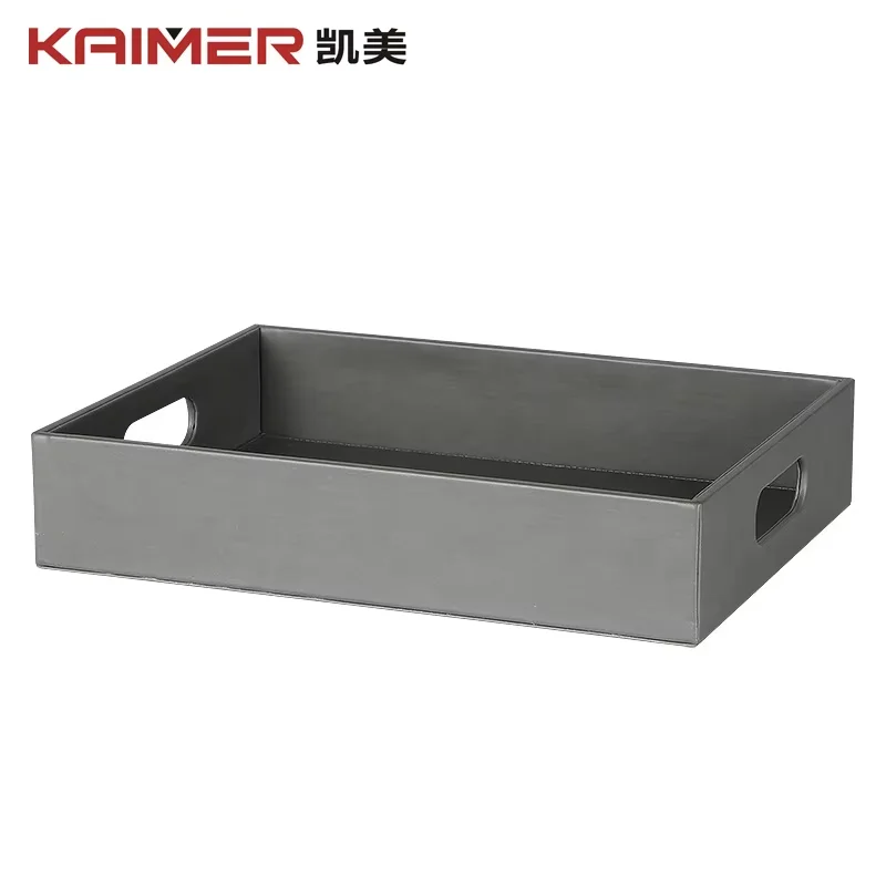 Custom Hotel 5 Star Stainless Steel Gloss Black Comfort Tray with Drawers Convenience Tray Amenity Kit